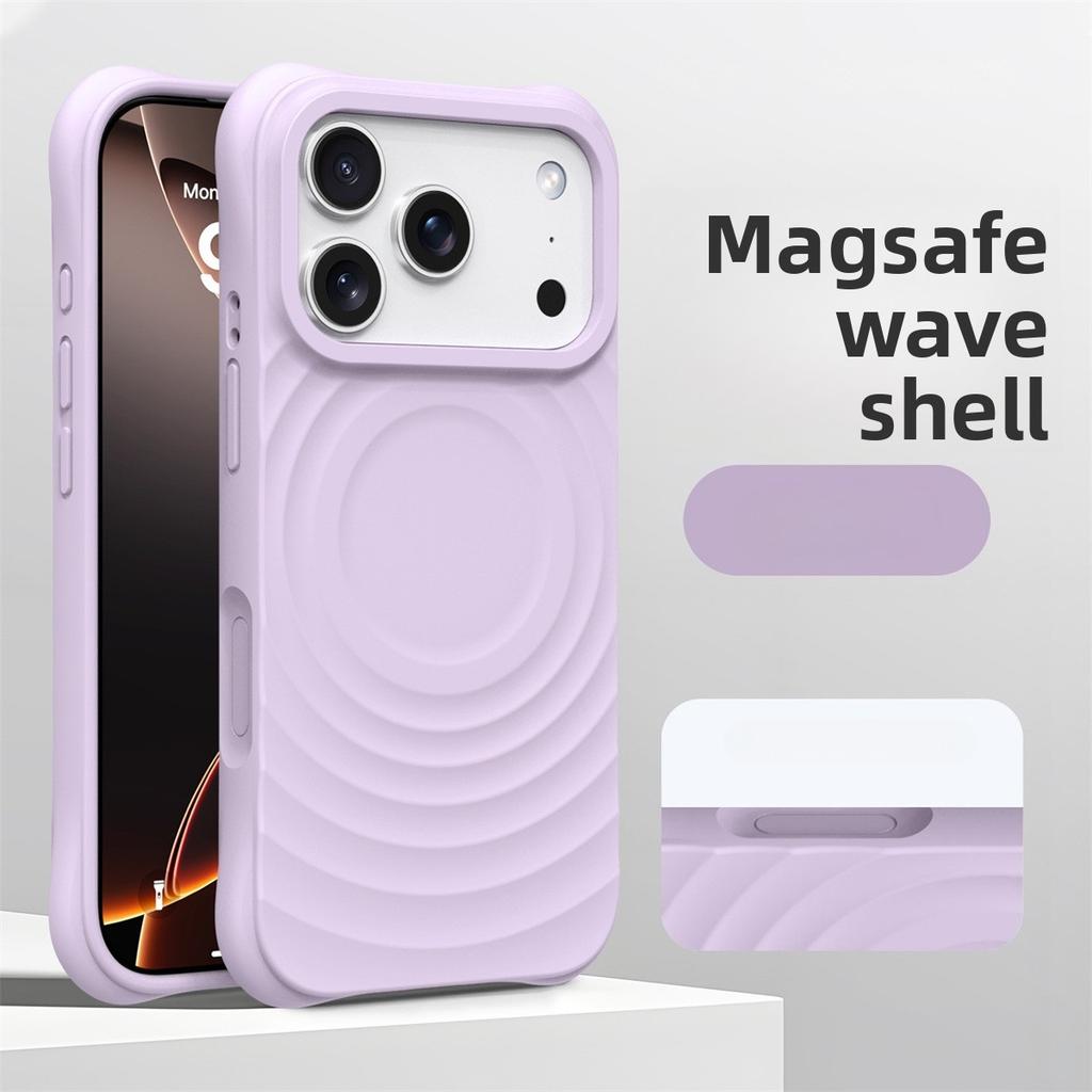 Силиконовый чехол с эффектом ряби на воде для Magsafe, беспроводной зарядки, магнитный чехол для телефона для iPhone Air 17 16 15 14 Pro Max, мягкая противоударная крышка