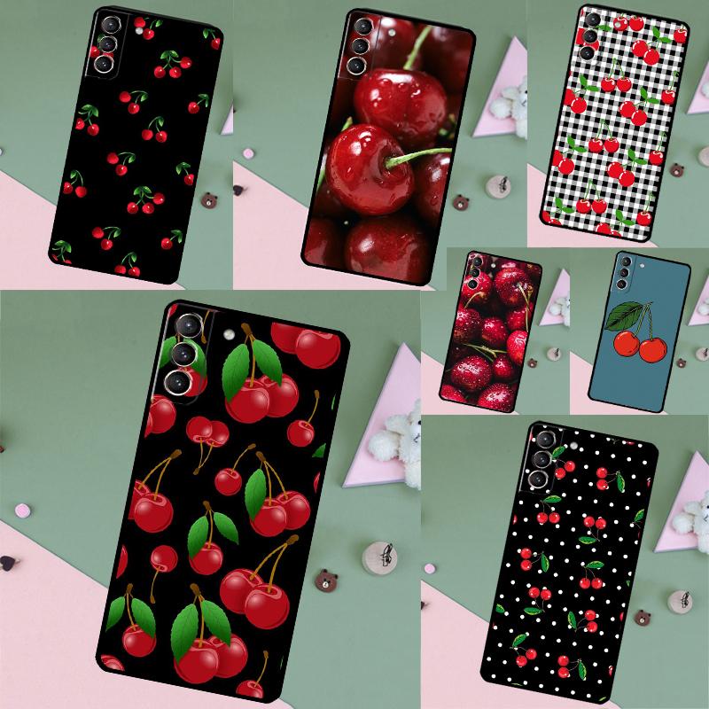 Чехол для телефона Samsung Galaxy S26 Ultra S25 S23 S22 S21 S24 Ultra S10 S20 Plus S25 FE с рисунком еды, фруктов, красной вишни