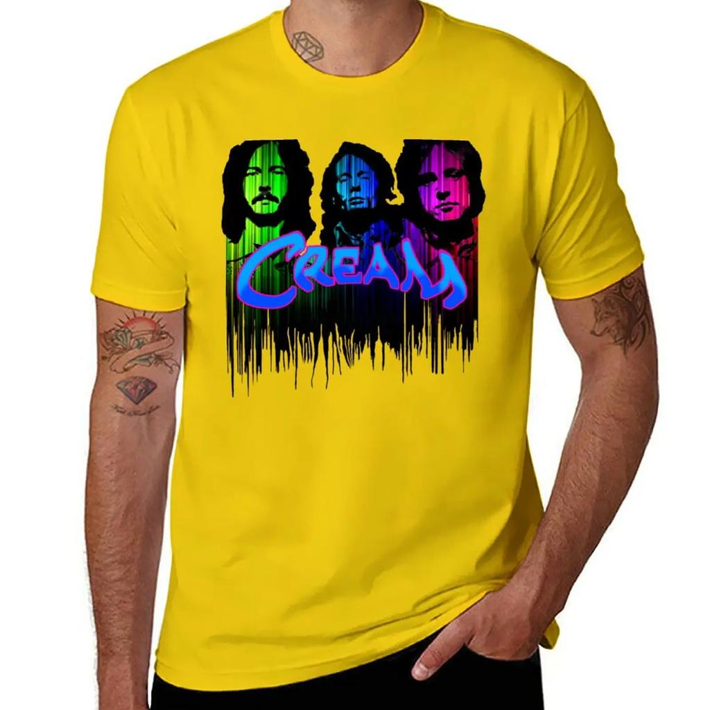 Cream Band T-Shirt tees customizeds quick drying vintage men clothing