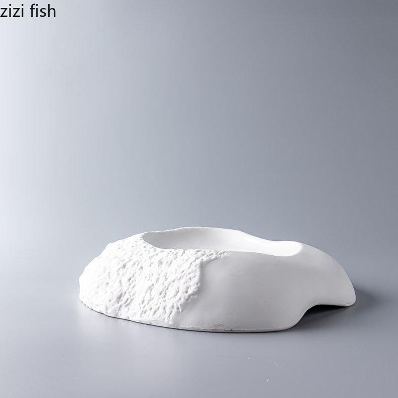 Ceramic Dinner Plate 12 Inch Irregular Steak Plate Pasta Plates Dessert Plates Snack Dish Salad Dish Household Tableware