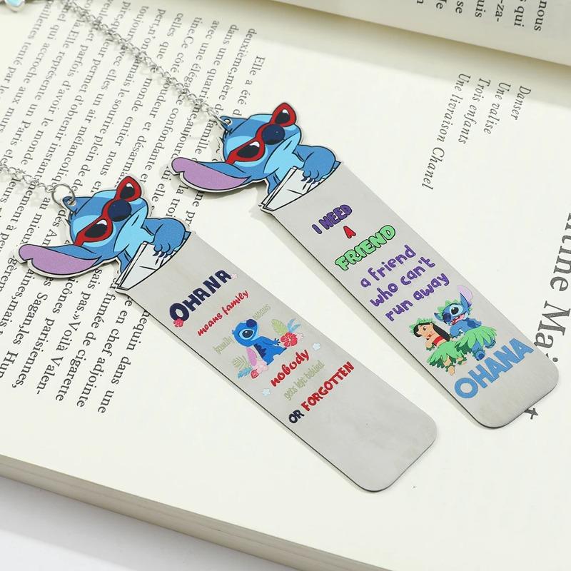 Disney Аниме Мультяшные Закладки Стич для Любителей Книг Книжные Аксессуары Металлические Закладки Дисней для Фанатов Коллекционные Канцелярские Принадлежности