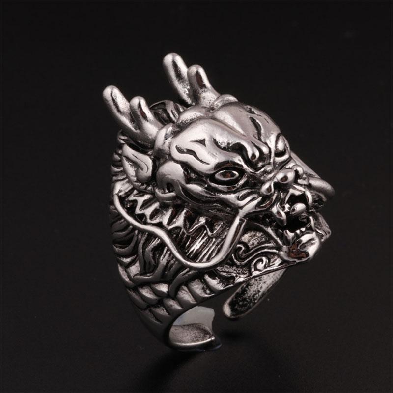 Retro Demon Dragon Siren Ring Domineering Hip Hop Rock Gothic Rings Accessories Trendy Men Womnen Jewelry Adjustable Size