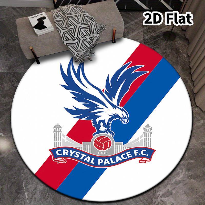Crystal Palace Football Club Round Area Rug Carpet Rug For Living Room Bedroom Sofa Playroom Decor Nonslip Floor Mat