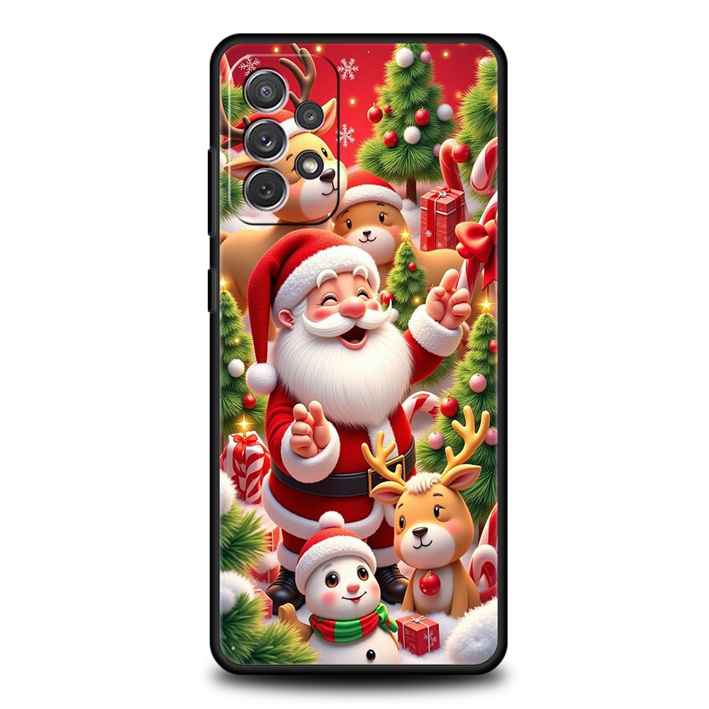 Чехол на телефон на Новый год и Рождество для Samsung Galaxy A13 A15 A22 A23 A25 A31 A32 A33 A35 A41 A51 A52 A53 A55 Мягкий ТПУ 5G Чехол Capas