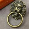 Прочная бронзовая ручка-кольцо для ящика дверного шкафа, ручка-ручка в виде античной головы льва