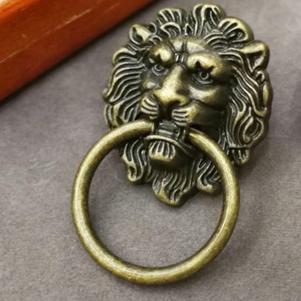 Прочная бронзовая ручка-кольцо для ящика дверного шкафа, ручка-ручка в виде античной головы льва
