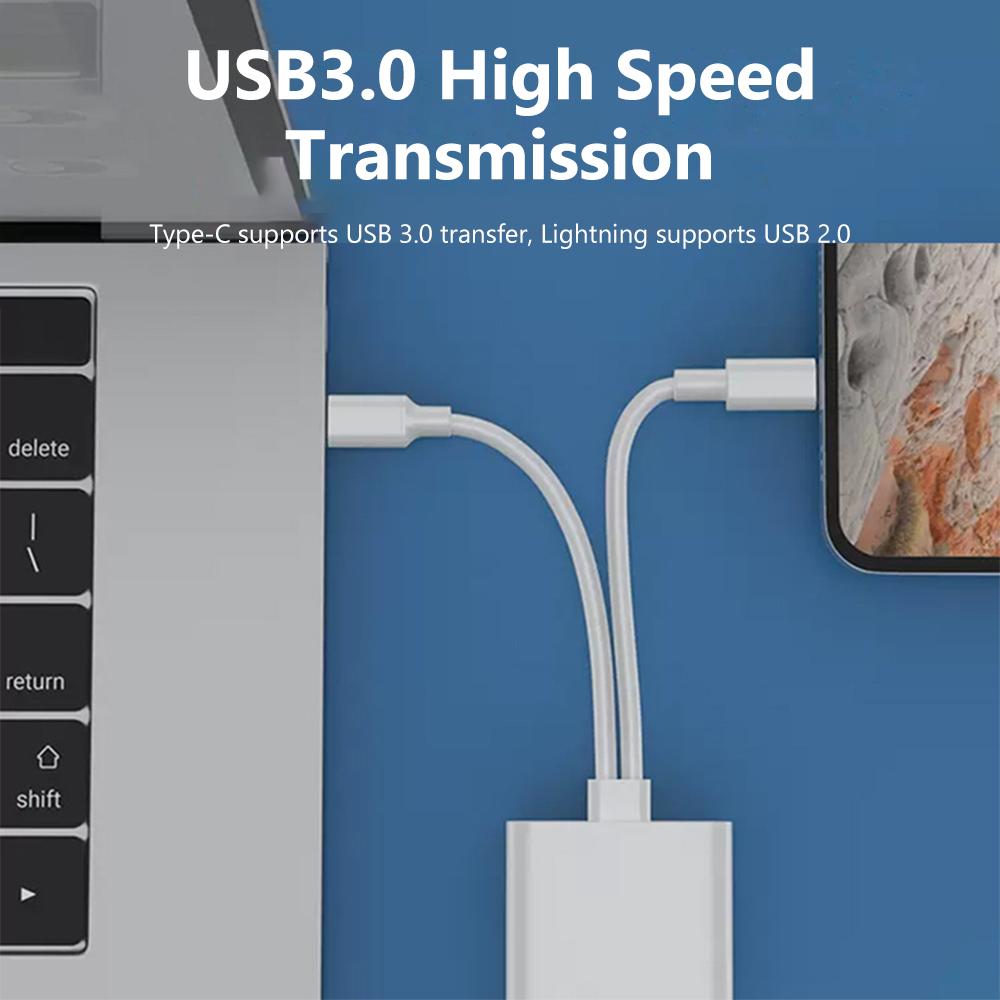 2 в 1 многопортовый преобразователь карт памяти Type-c/Lightning в TF SD Card Reader для iPhone Huawei Samsung Xiaomi USB C OTG