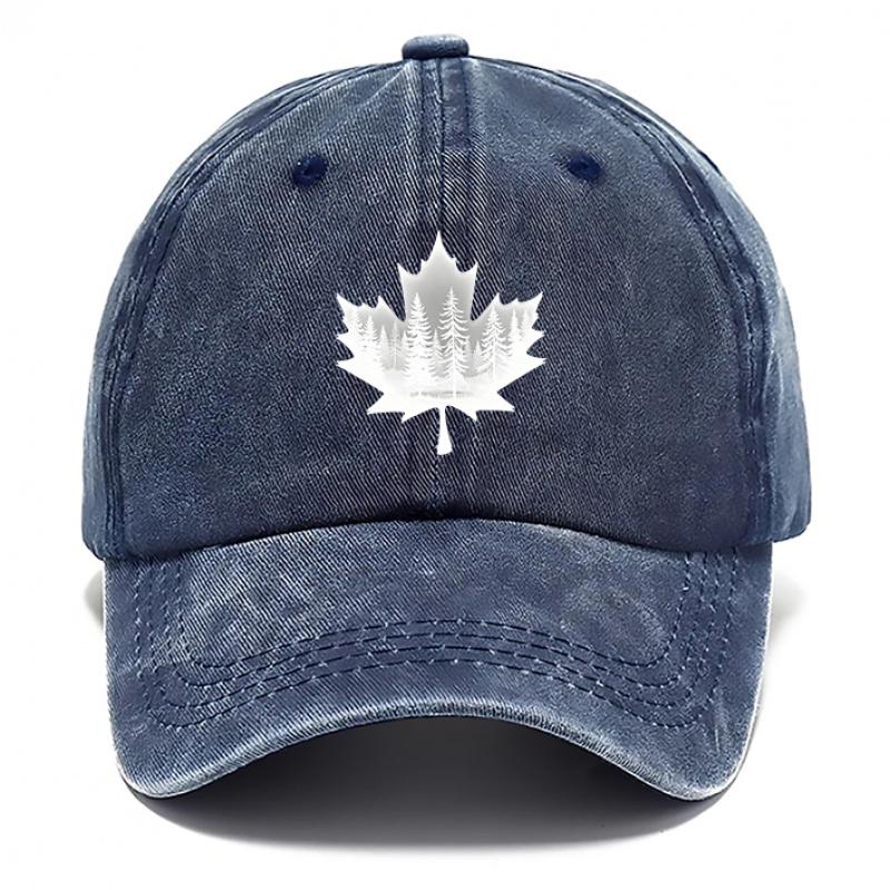 pc Design Style Maple Leaf Printed Baseball Cap Washed Hats for Men Beach Hat for Women Breathable Caps Hot Selling Adjusta