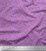 Purple Poly Crepe Fabric Leaves & Tulip Floral Fabric Prints By Metre 42 Inch