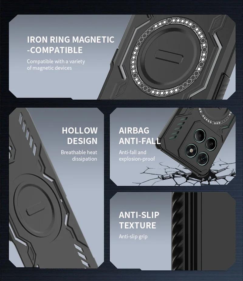 Бронированный противоударный чехол с защитой линзы, магнитный, Magsafe, для беспроводной зарядки, для телефона Motorola Moto Edge 50 60 Pro Fusion Neo