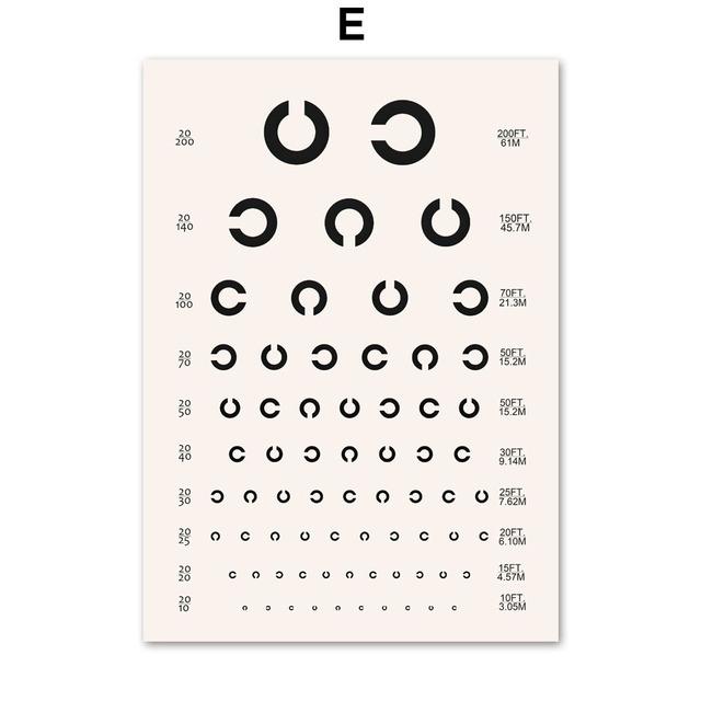 Visual Acuity Eye Exam Chart Posters and Prints Vision Test Tables Canvas Painting Classroom Study Wall Art Picture Decor Cuadro