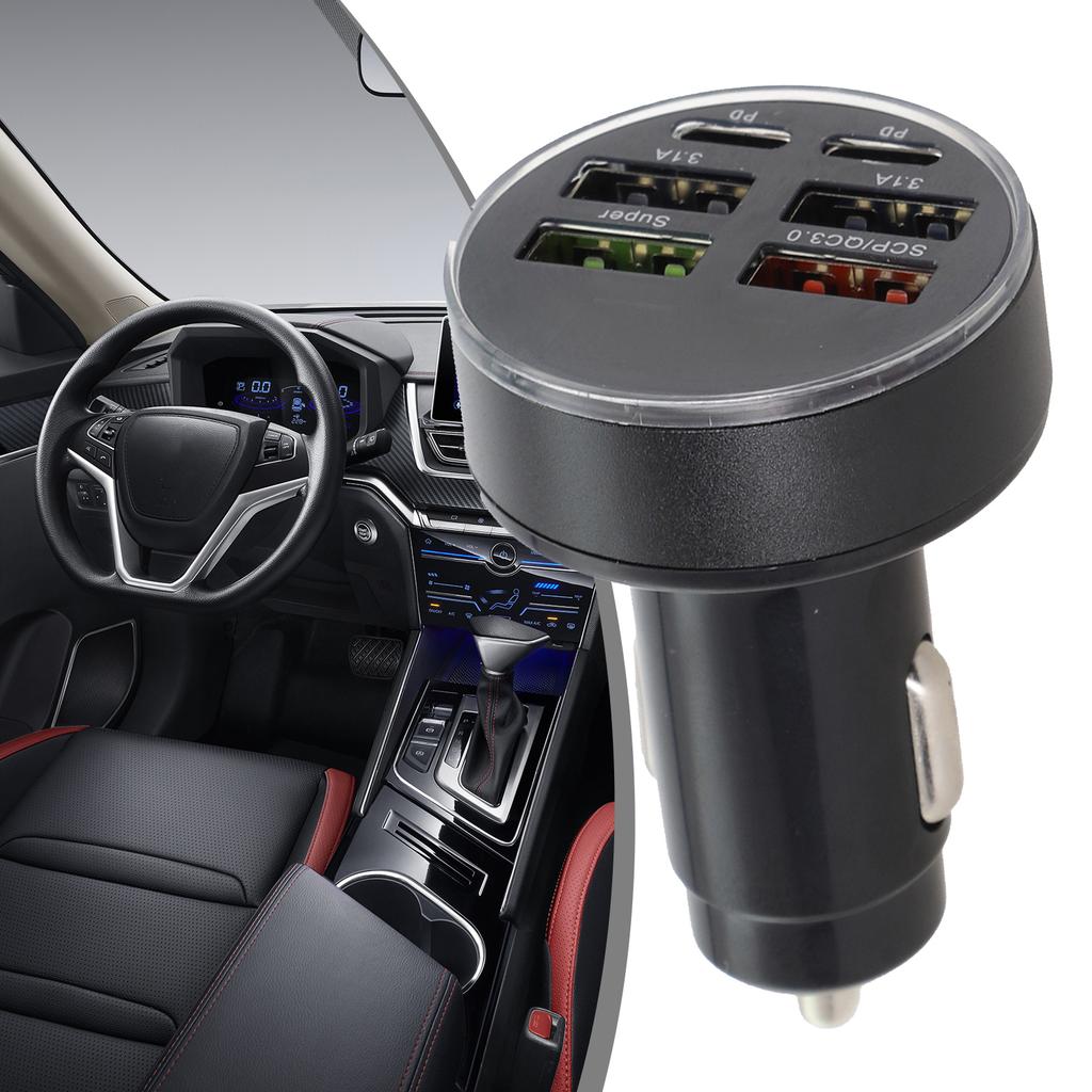 1 шт. супер быстрый 33 Вт PD QC3.0 Type-C автомобильный адаптер для зарядного устройства 6 зарядных устройств зарядное устройство черный автомобильные аксессуары инструменты