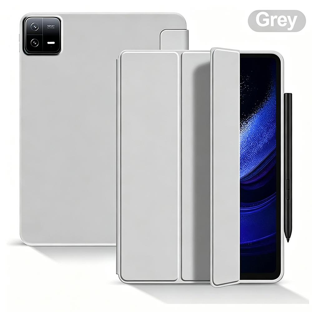 For Xiaomi Pad 6 / 6 Pro 11-inch 2023 , Ultra Thin Trifold Stand PU Leather Protective Cover, Soft Silicone Back Shell