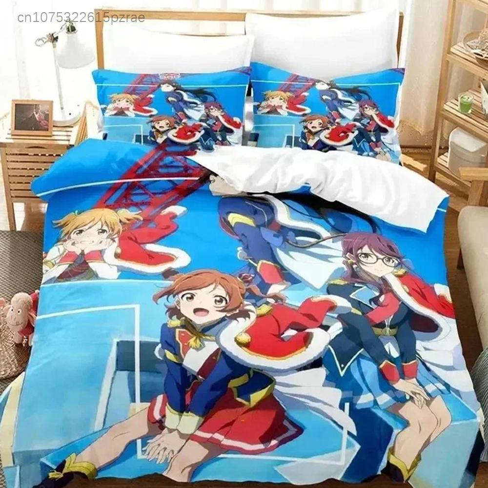 Аниме Shoujo Kageki Revue Starlight Постельный комплект Принтованный постельный набор с наволочкой Пододеяльник Мягкое постельное белье размера Квин-сайз Кинг-сайз для дома