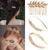 Headwear Bridesmaid Tiara Leaves Hair Bands Wedding Hair Crown Bride Headbands Metal Gold Leaf