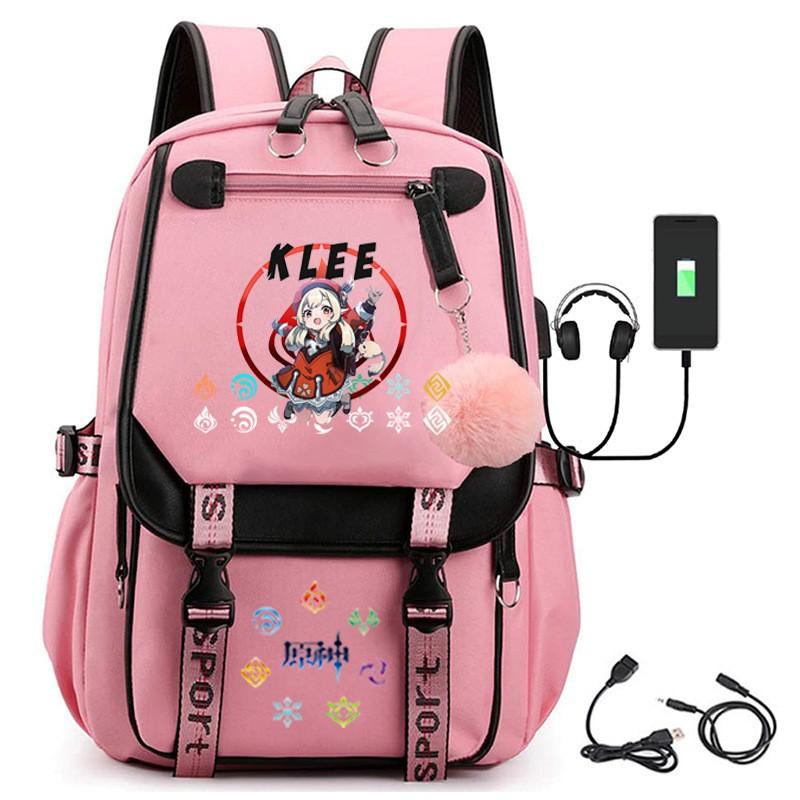 Unisex Anime Print Oxford Fabric Backpack School Travel Outdoor Daily Use 15-inch Laptop Compatible 20-35L Capacity