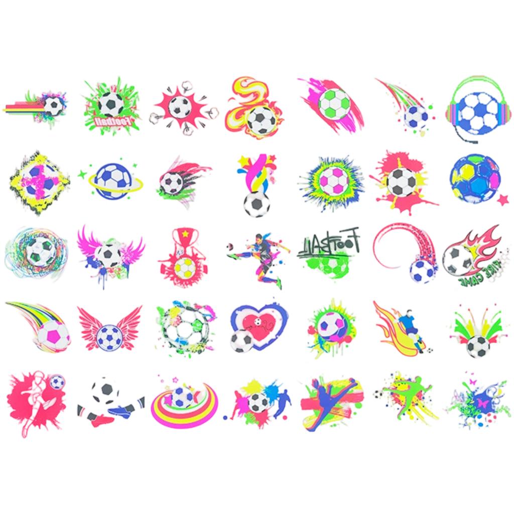 Glow-in-the-Dark Small Stickers, Football Theme Fluorescent Tattoos, Event Cheering Decorative Stickers