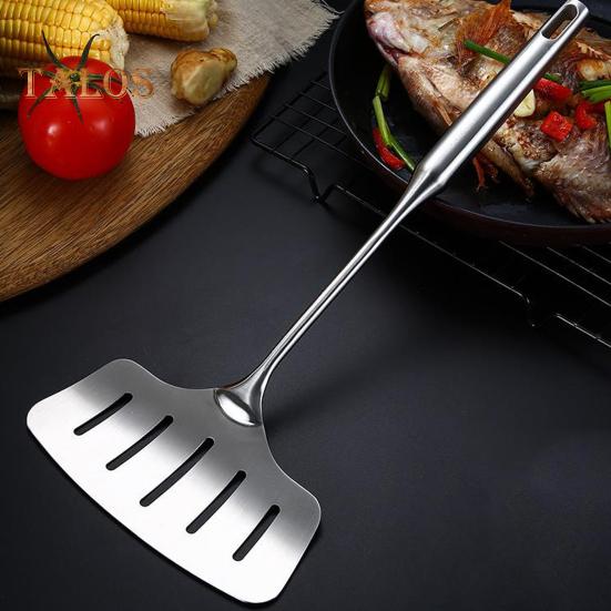 Лопатка для стейка Лопатка для рыбы Нержавеющая машина для переворачивания рыбы Устойчивая к высоким температурам полая ручка Эргономичная ручка Отверстие для подвешивания сервера для стейков Лопатка для приготовления пищи
