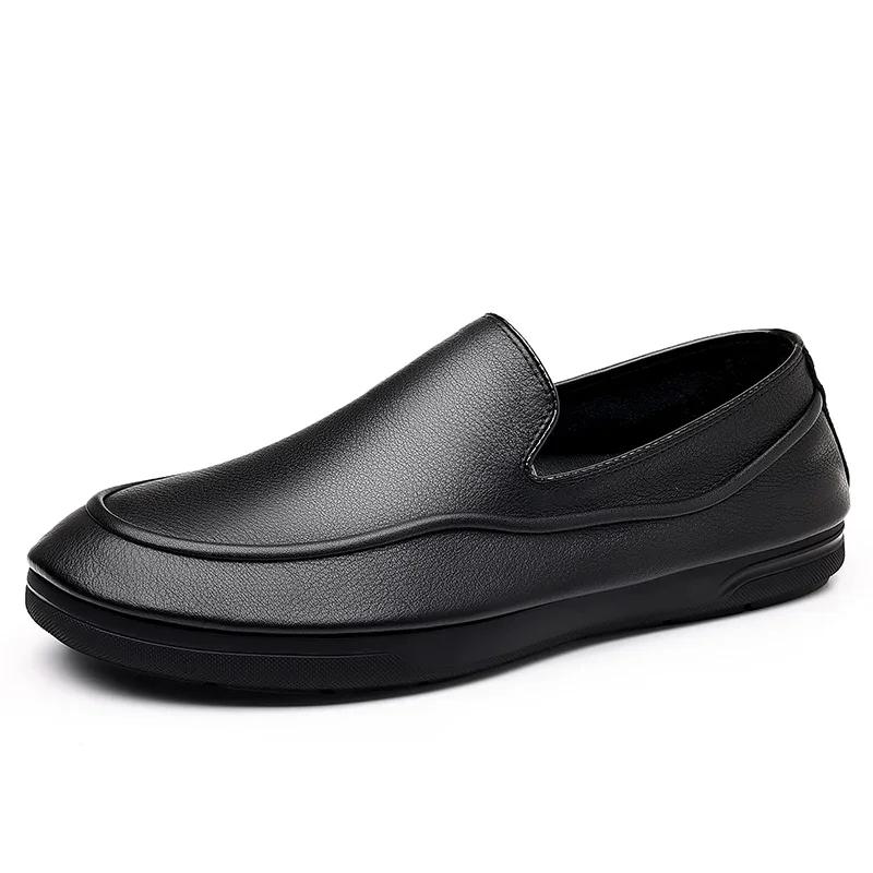Fashion Fashion Men Flat Designer Minimalist Shoe Genuine Leather Business Dress Loafers Summer Slip On Ultra-light Driving Walking Shoe