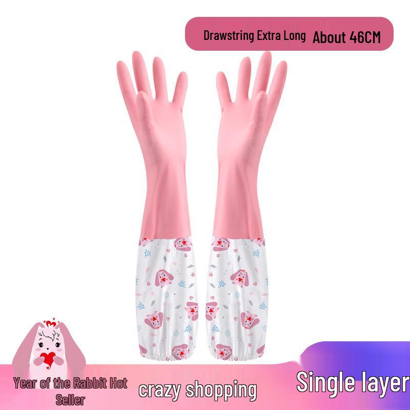 Резиновые перчатки для мытья посуды с флисовой подкладкой - Очень толстые, водонепроницаемые и теплые для использования на кухне или в прачечной