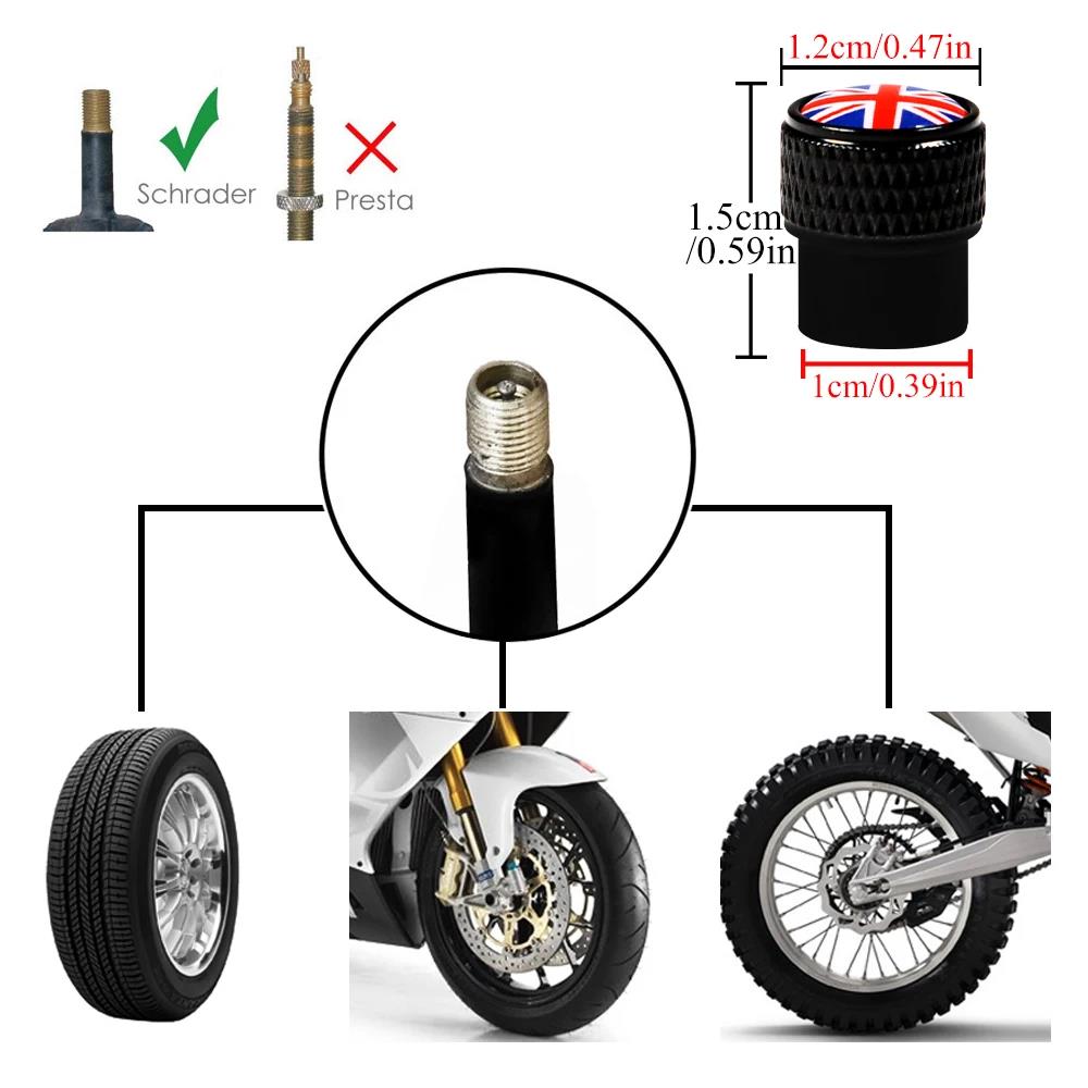 4Pcs/Set UK Tire Valve Caps Universal Fits All Cars Trucks SUV Bike Bicycle Motorcycle Car Aluminum Alloy Tyre Valve Dust Covers Stem Caps1