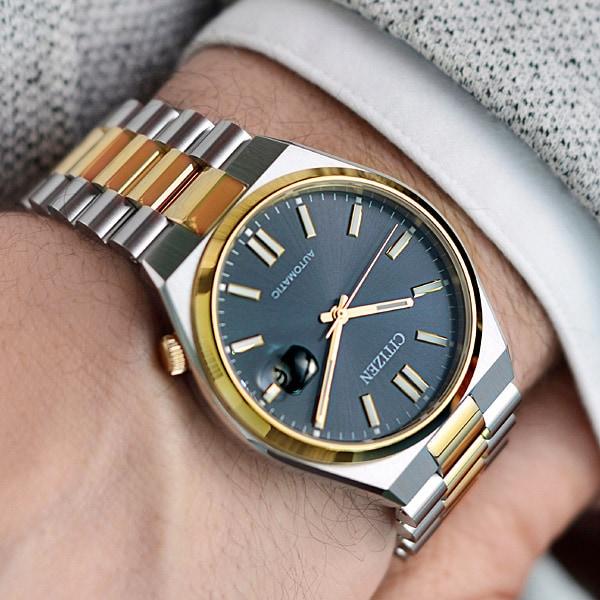 Citizen Унисекс NJ0154-80H ( Часы CITIZEN COLLECTION Механические) Круглые часы серебряные аналоговые