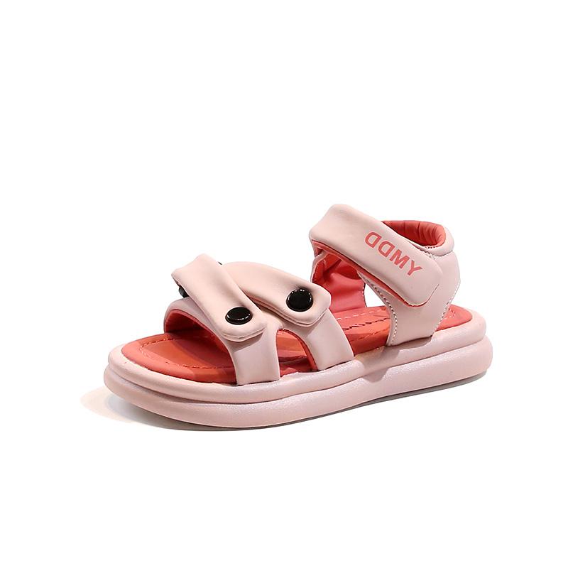 2024 Детские летние сандалии с открытым носком, мягкая подошва, повседневная школьная обувь для девочек, модные универсальные детские и мальчиковые пляжные нескользящие сандалии