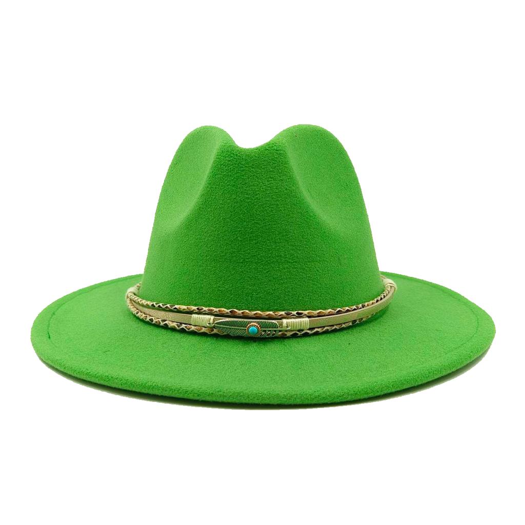 Fedora Autumn and Winter New Leaf Accessories Men's Gentlemen Women's Church Hat Wide Brimmed Jazz Hat Sombrero Hombre