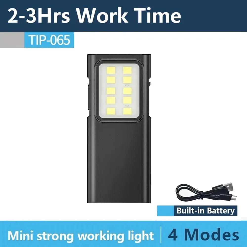 Mini Led Flashlight Self Defense High Power TYPE-C Rechargeable Flashlight Torch Outdoor Camping Searchlight Keychain Work Light