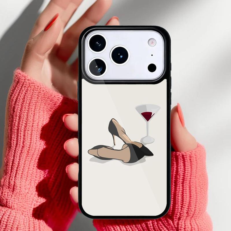 Чехол для телефона с рисунком бокала красного вина для iPhone 17 Air 16e 15 14 13 Pro Max Задняя крышка для 12 11 Pro Coque
