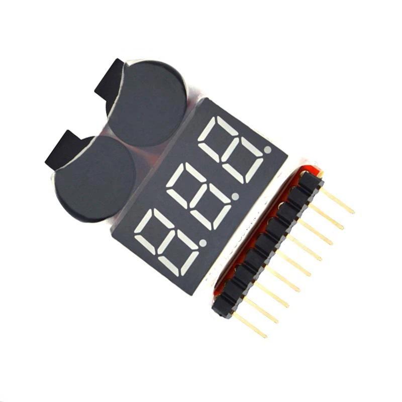 Bx100 Тестер напряжения LiPo аккумуляторов 1-8S Звуковой сигнал низкого напряжения Двойные динамики Для использования в качестве монитора аккумулятора модели RC дрона