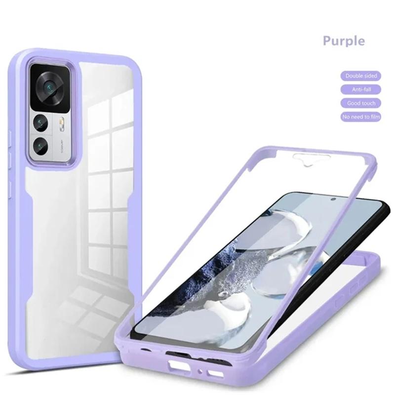 Прозрачный двойной мягкий силиконовый чехол на 360 градусов для Xiaomi Redmi Note 13 12 Note13 Pro Plus 12S 13C 11A Poco X4 X5 Pro 5G 4G противоударная передняя задняя крышка