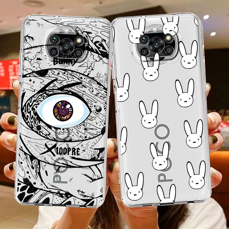 Прозрачный чехол Bad Bunny X100pre для Xiaomi Mi Poco X3 NFC M3 Pro F3 F1 11 Lite 12 Redmi Note 10 9S 8 7 9, мягкий чехол для телефона