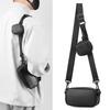 PU Leather Black Crossbody Bag Unisex Mobile Phone Chest Bags Mini Shoulder Bag for Couple