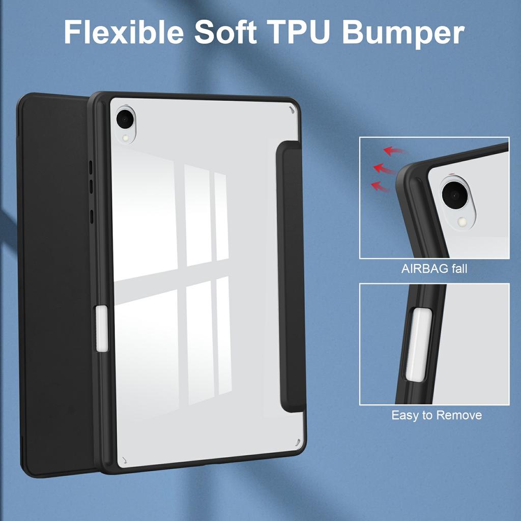 For Samsung Galaxy Tab S11 Case Clear Acrylic Leather Tablet Cover Support Auto Sleep/Wake