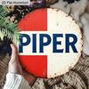 2D плоский алюминиевый винтажный круглый металлический знак Piper Aviation - Ретро настенный декор для самолета для ангара, гаража, мужской комнаты, деревенский авиационный декор круглый настенный