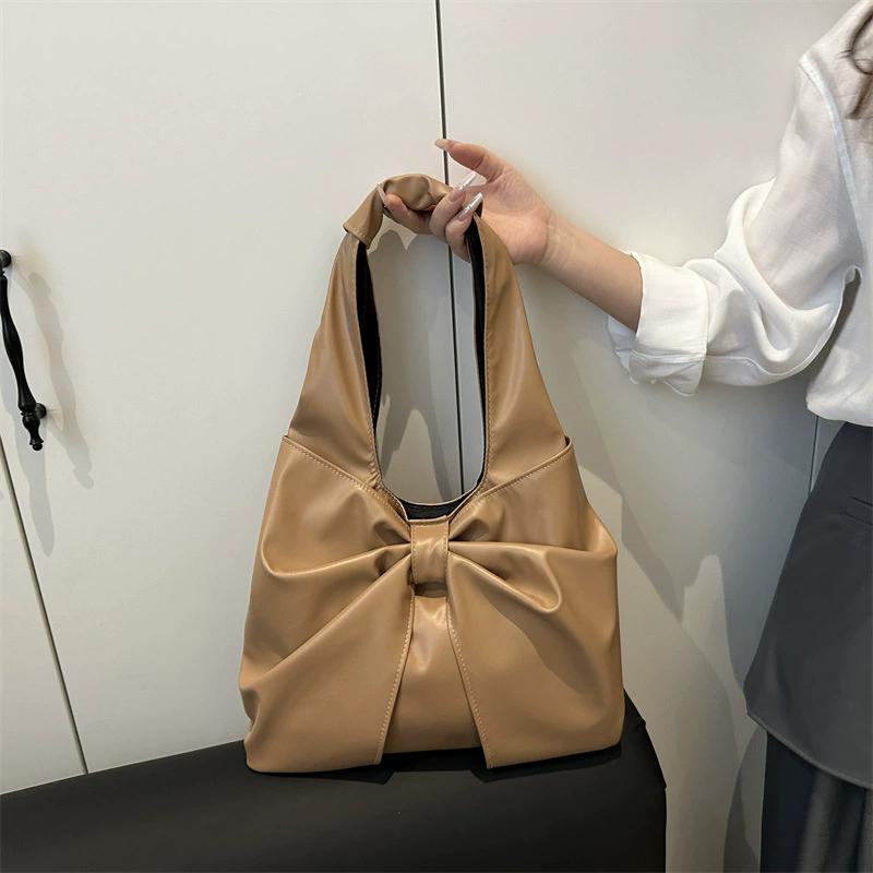 Yogodlns Повседневная наплечная сумка для женщин Новая милая и простая сумка подмышку Дизайн с бантом Большая вместимость Сумка