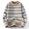 Fashionable Versatile Thickened Warm Men's Shirt Knit Sweater Round Neck High Quality Fabric Fashionable Versatile Sweater