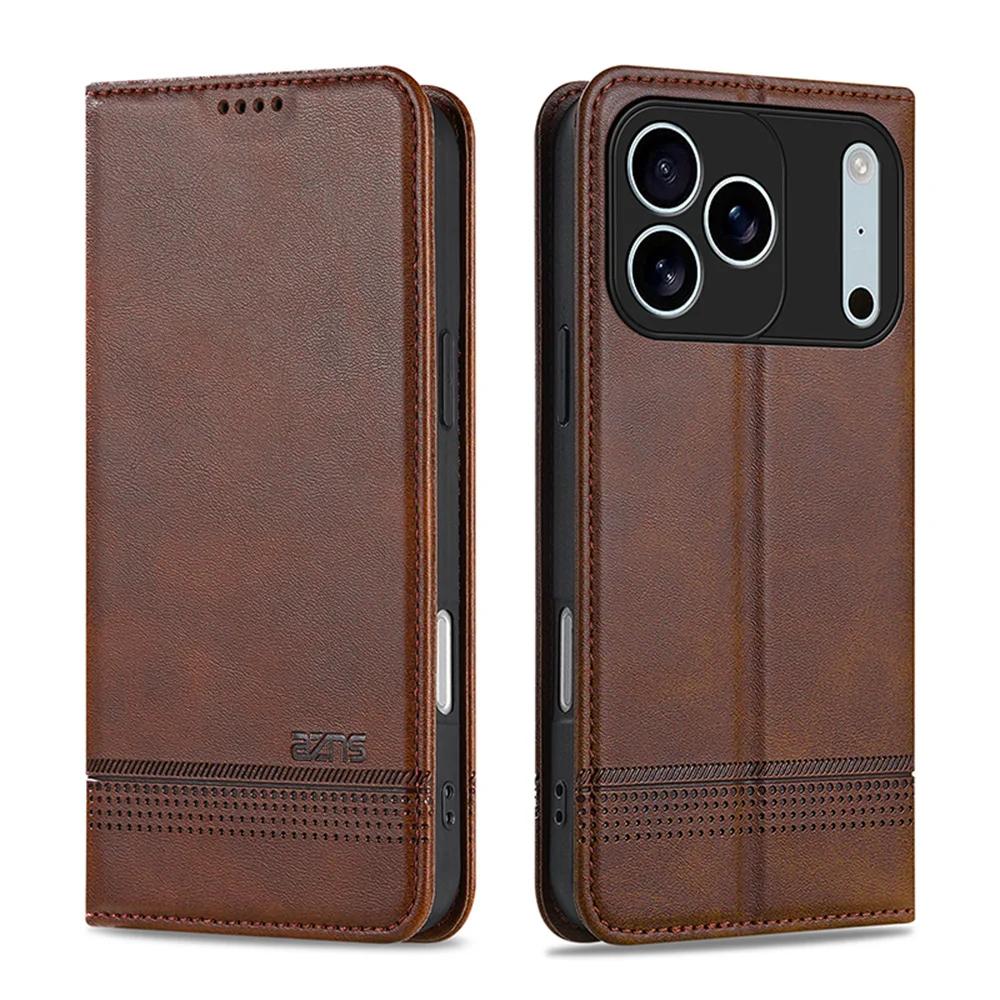 Магнитный чехол-книжка из кожи для iPhone 17 15 16 Pro Max Air 14 13 12 11 XR XS Max 7 8 Plus SE Слот для кошелька Держатель для карт Обложка