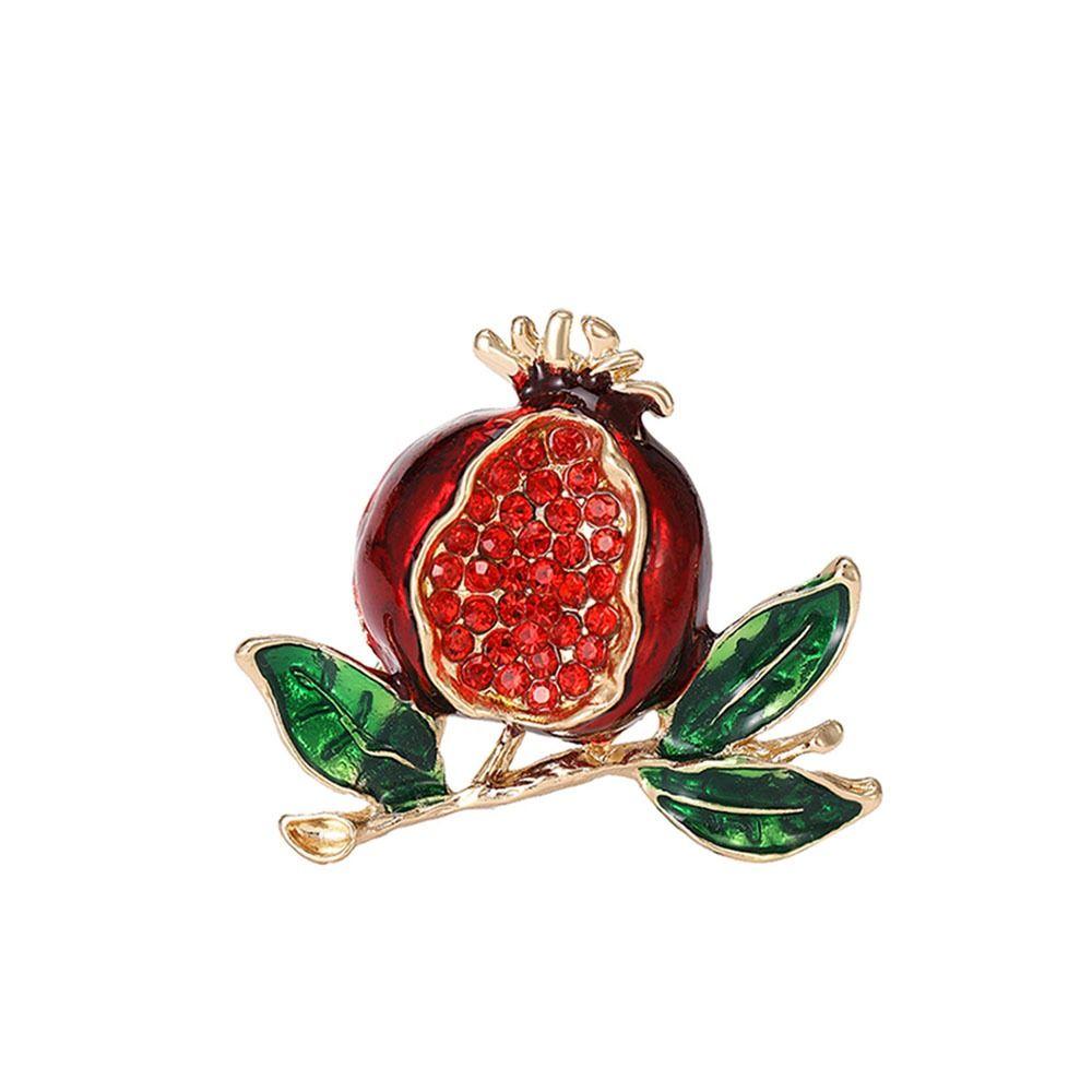 Fashion Rhinestone Fruits Brooch Exquisite Lapel Pins Pomegranate Brooches  Jewelry Accessories