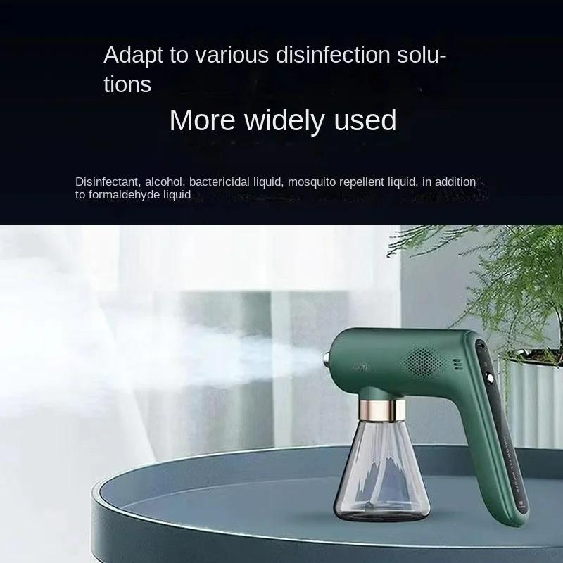 Мини беспроводной электрический распылитель-санитайзер USB-перезаряжаемый нано-распылитель синего света для дезинфекции, машина-генератор тумана для дома и сада