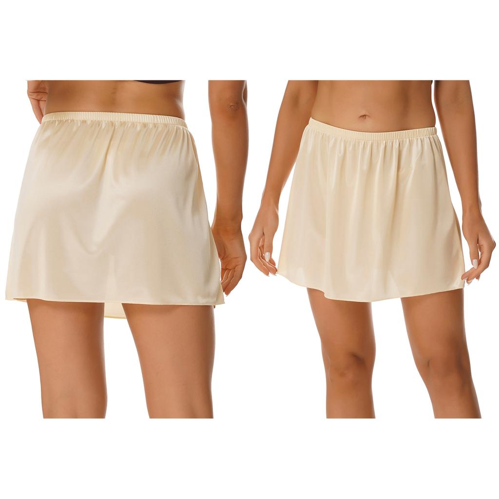 Женская однотонная нижняя юбка с эластичной резинкой на талии, внутренняя юбка-миди, длинная нижняя юбка