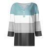 Women's T Shirt Print Button 3/4 Sleeve Daily Weekend Fashion Basic V- Neck Regular Top