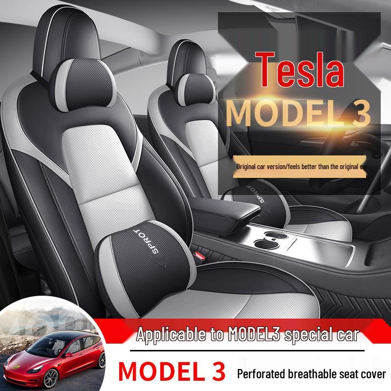 Индивидуальный кожаный чехол на сиденье для Tesla Model 3 2019-2022 годов - Полное покрытие, Индивидуальный крой