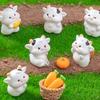 Cartoon Cow Figure Mini Miniatures Animal Garden Terrarium Resin Decorations Stakes Craft Landscaping Sculpture