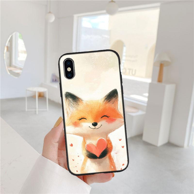 FM24 милая лиса Мягкий чехол для телефона OPPO A40 A60 A80 A15 A16 A16K A12 A17 A17K A54 A54S A53 A53S A55 A56 A57 A98 F23
