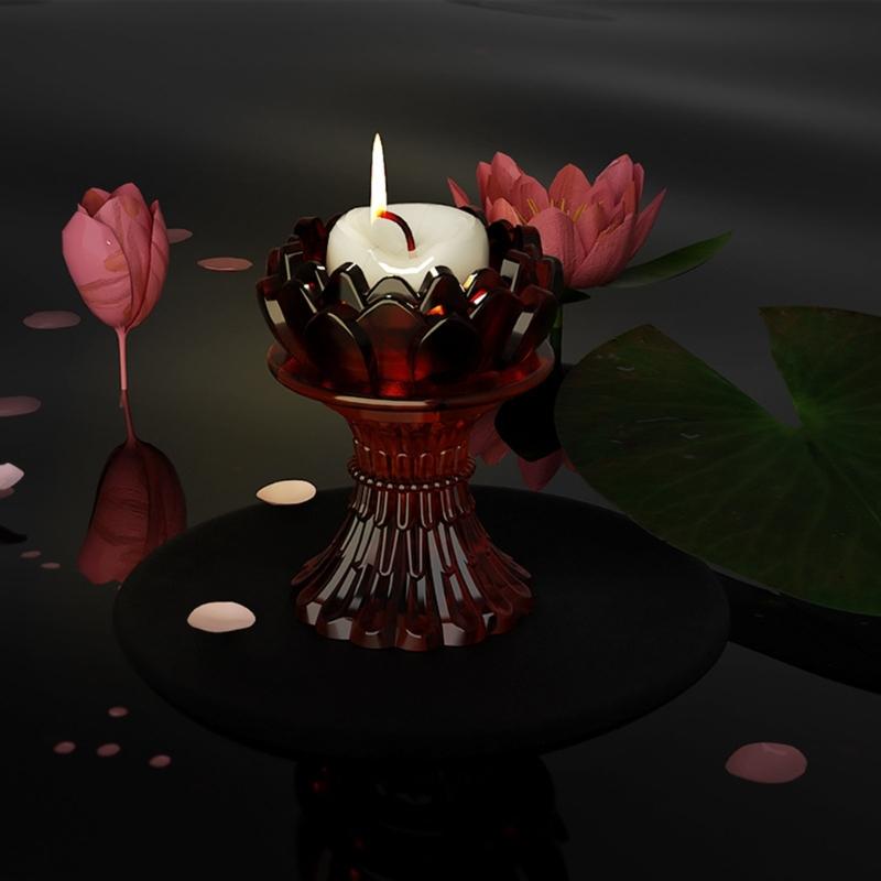 Lotus Mirror Candle Holder Resin Molds Tray Silicone Molds for Resin Epoxy Casting Mold for DIY Candlestick Jewelry