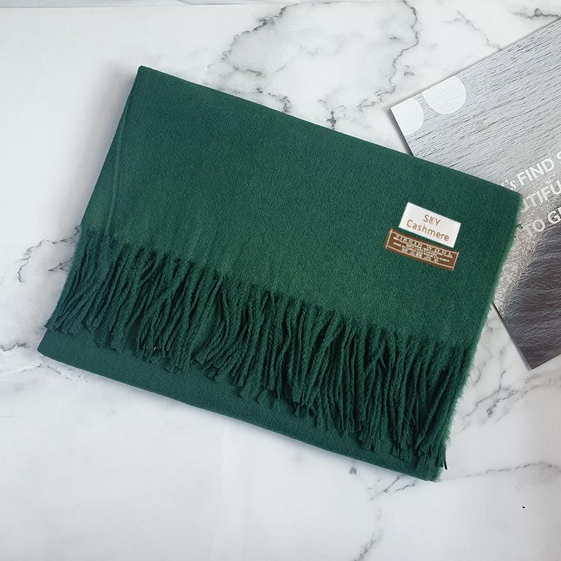 200 * 70 см толстый однотонный женский кашемировый имитационный шарф для зимы роскошная женская шерстяная шаль