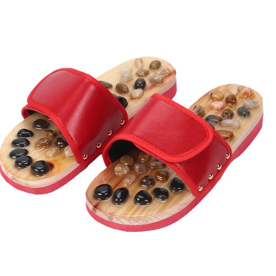 1 пара массажных тапочек с регулируемым ремешком, дизайн для снятия усталости, галька, акупрессура, массажер для ног, обувь для мужчин и женщин