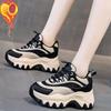Кроссовки на платформе женские 2025 года, новые модные туфли с увеличенной высотой из вулканизированной кожи, зимние утепленные хлопковые туфли Zapatillas De Mujer